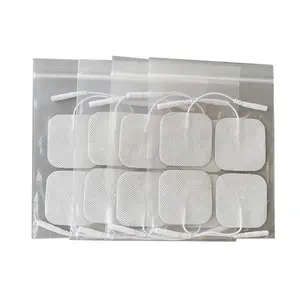TENS Unit Electrode Pads 5x5cm Wired Self-Adhesive Electrodes Replacement Pads For TENS Units