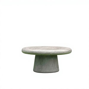 Stony Cone Base <b>Round</b> Concrete Coffee <b>Table</b> Traditional Antique Durable Outdoor Indoor Home Furniture Centerpiece - Product Image 1