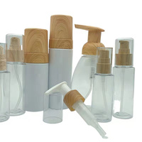 15ml 35ml 50ml 60ml 75ml 80ml 250ml kayu bambu ramah lingkungan kaca hitam pengap gulungan On Pp kosmetik pompa botol tanpa udara