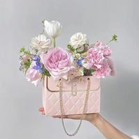 Vente chaude Saint Valentin Nouvelle fleur sac à main marque à la mode petit sac rose décoratif floral cadeau sac bouquet sac