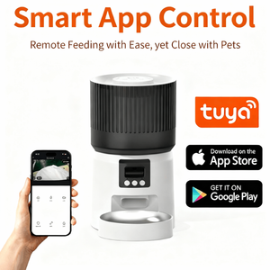 Distributeur automatique de nourriture pour animaux de compagnie 4L intelligent et moderne en plastique avec caméra HD 2K, contrôle à distance via l'application Tuya, double alimentation, étanche, pour chats et chiens - Product Image 4
