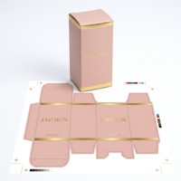 Boîte à rouge à lèvres rose avec estampage à chaud, feuille d'or rose, emballage en papier cosmétique personnalisé pour les marques de rouges à lèvres de beauté