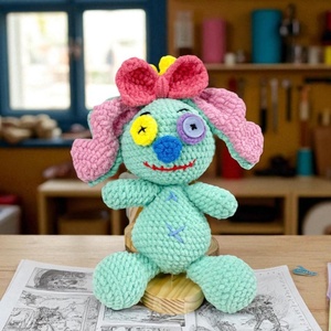 Nuovo Design 2026: Bambola di Halloween all'Uncinetto, Simpatica Bambola Amigurumi di <span class=keywords><strong>Lilo</strong></span> e <span class=keywords><strong>Stitch</strong></span>, Giocattolo in Maglia Peluche con Fiocco, Regalo di Halloween - Product Image 2