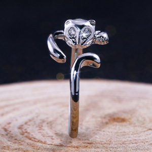 Anello Aperto a Forma di Gattino per Ragazze, Regolabile, Stile Street, Accessorio Gioiello per Outfit Quotidiani - Product Image 6