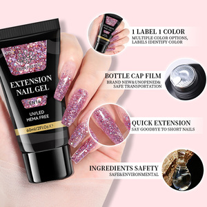 Gel de construction solide pour extension d'ongles en cristal, grande capacité 60 ml, sans forme en papier, pour manucure en salon, vente en gros - Product Image 3