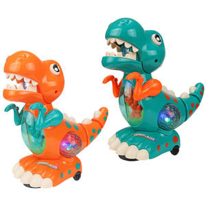 Juguete de Dinosaurio Tiranosaurio Rex Universal Acústico-Óptico Eléctrico de Dibujos Animados para Niños, Juguete de Dinosaurio de Plástico que Camina y se Balancea con Música y Luz - Product Image 1