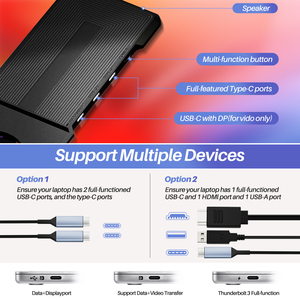Moniteur triple portable de 15,6 pouces avec 1 câble USB, double écran <span class=keywords><strong>pour</strong></span> ordinateur portable, moniteur externe <span class=keywords><strong>pour</strong></span> ordinateur portable - Product Image 3