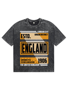 Camisetas Personalizadas Extra Grandes para Hombre, Color Negro Lavado al Ácido, Teñidas con Tinte, de Alta Calidad, Estilo Urbano, Impresión DTG, Ropa Urbana, Transpirables, de Algodón - Product Image 1
