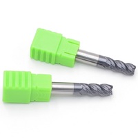 Fresa de esquina de cuello largo, 1mm, 2mm, 3mm, 4mm, R0.1/0.1r0.2/R0.5, extremo CNC R, cortador de acero de carburo de tungsteno