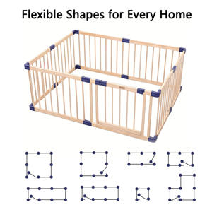 Parque Infantil Moderno y Ecológico de Madera Maciza para Bebés, Barrera de Seguridad y Barandal para Gatear y Caminar en la Sala de Estar - Product Image 5