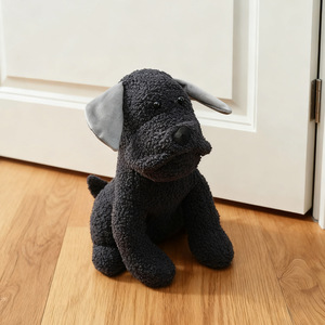 Butée de porte décorative en peluche style européen, bleu marine, beige, gris, à poser au sol, pour usage domestique - Product Image 3