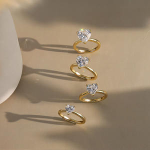 रिन्टिन lzr40 समायोज्य रिंग 925 चांदी दिल कट सोलिटेयर 8a घन ज़िरकोनिया cz शादी की अंगूठी महिलाओं के लिए - Product Image 3