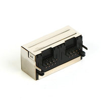 Connecteur réseau RJ45 modulaire 1x2 double port type DIP RJ45 8P8C Ethernet