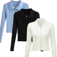 Haute qualité laine doux fermeture éclair tricot femmes Cardigans pull vêtements personnalisé léger Cardigan pour femmes pull