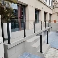 Garde-corps en métal noir et or, réglable, pour balcon, balustres, garde-corps en verre pour escalier, poteaux pour villa, appartement, escalier en verre