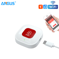 ANGUS Bouton d'alarme WiFi pour personnes âgées Bouton d'appel pour maison de retraite Bouton d'urgence SOS Bouton WiFi anti-graffiti Bouton d'urgence SOS à pression CF101W