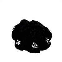 Couvre-chignon de ballet avec strass, fleur, élastique pour queue de cheval, maille tricotée, snood, filets invisibles pour patineuse, employée de banque