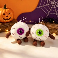 Pendentif en peluche œil d'Halloween, œil effrayant avec veines sanguines, porte-clés en peluche, mini ornement en peluche d'horreur pour décoration de fête et sac à dos