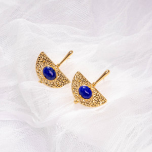 Conjunto de Joyería Fina, Oro Vermeil de 18k, Lapislázuli, Plata de Ley 925, Perlas de Agua Dulce, Aros Iris, Pendientes, Anillos, Pulsera - Product Image 2