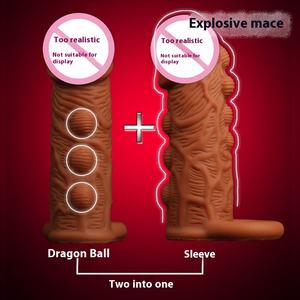 Erkek kalın yetişkin Dragon topu kapak sıvı silikon Penis yapay Penis artış doku çift seks oyuncak erkek mastürbasyon aracı - Product Image 2