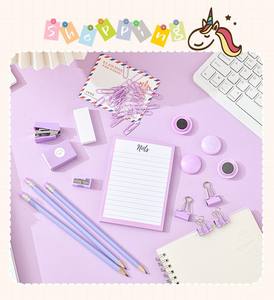 Ensemble <span class=keywords><strong>de</strong></span> fournitures <span class=keywords><strong>de</strong></span> bureau style macaron : carnet <span class=keywords><strong>de</strong></span> notes <span class=keywords><strong>de</strong></span> dessin animé + crayon + agrafes + agrafeuse (Best Seller) - Product Image 6