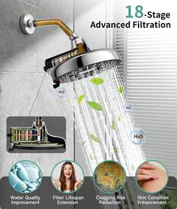 หัวฝักบัวแบบกรองได้หลายโหมด20ซม. 8นิ้วสำหรับน้ำแบบแข็ง15ระยะพร้อมระบบกรอง - Product Image 3
