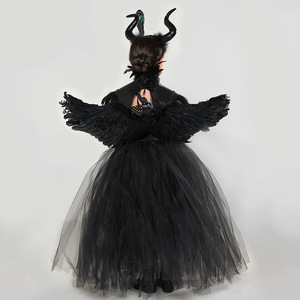 <span class=keywords><strong>Disfraz</strong></span> de bruja para niñas, conjuntos de 3 uds de alas de cuernos, vestido de tutú de <span class=keywords><strong>maléfica</strong></span> reina malvada, traje de vampiro con tocado de diablo de Halloween - Product Image 3