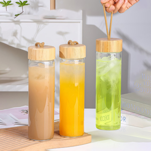 Bouteille d'eau en verre borosilicate de qualité alimentaire 500 ml 700 ml, anti-fuite, compatible micro-ondes, sans BPA, pour le camping en plein air, la remise en forme, la salle de sport, le bureau - Product Image 6