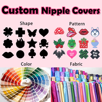 Penutup Puting Payudara Satin Bentuk Salib Sekali Pakai dengan Cetakan Kustom, Stiker Penutup Puting Seksi dengan Teks & Logo untuk Rave & Festival