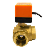 Válvula de Bola Eléctrica de 3 Vías de Latón DN20 3/4" PN16, Control Motorizado AC220V DC24V, Desviador de Agua para Sistema de Calefacción por Suelo Radiante, OEM CE