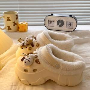 รองเท้าแตะแบบสวมครึ่งเท้าบุขนแกะสำหรับผู้หญิง รุ่นใหม่ประจำปี 2025 สำหรับฤดูใบไม้ผลิ ฤดูใบไม้ร่วง ฤดูหนาว พื้นหนาสองชั้น ทำจากผ้าขนสัตว์และผ้าฝ้าย อุ่นสบาย เหมาะสำหรับใส่กลางแจ้ง - Product Image 4