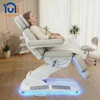 Table de massage électrique moderne pour salon de beauté, avec éponge haute densité, 4 moteurs, lit de spa facial réglable