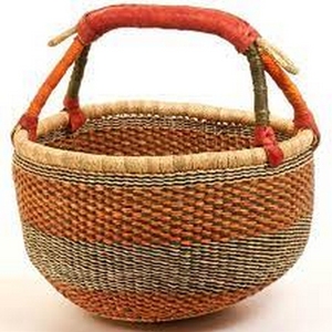 Panier Bolga en jonc de mer coloré et écologique, rond, tressé, pour le marché et le rangement, durable, fournisseur direct du Vietnam - Product Image 3