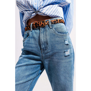 Jeans de Cintura Alta con Abertura en el Bajo en Lavado Vintage - Product Image 2