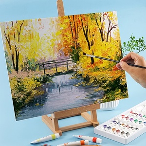 Ensemble de peinture <span class=keywords><strong>Gouache</strong></span> à haute teneur en pigment non toxique 12 couleurs pour papier artiste étudiants Style toile peinture usine boîte - Product Image 6