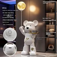 Décoration d'intérieur INS Creative Violent Bear Moon Lamp Storage Large Floor-standing Décoratif Résine Artisanat Ornement pour Maison Cadeau