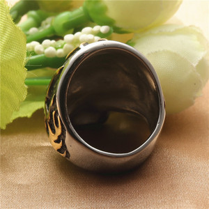 <b>Skull</b> <b>Ring</b> Titanium Steel Flame Design Men's Punk Style Jewelry Gift - Product Image 3