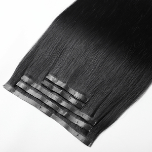 Extensioni per <span class=keywords><strong>capelli</strong></span> con clip in PU invisibili, in vero capello umano, all'ingrosso, a doppia trama, grezze, naturali, vietnamite, con cuticole allineate - Product Image 2