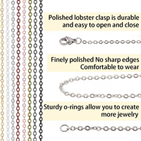 En gros, chaînes à maillons multicolores, fermoirs mousquetons et anneaux de jonction pour la création de bijoux DIY, colliers, bracelets, accessoires et breloques de sac
