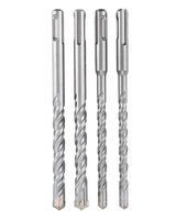 TGS Lot de 4 forets hélicoïdaux en carbure à double hélice pour maçonnerie, forets à percussion SDS Plus 6-8-10-12X160mm 110mm