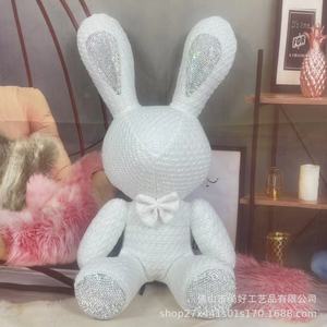 ウサギのバニー誕生日ギフトパーティーイースターの装飾かわいい小さな白いPUレザーウサギのぬいぐるみ - Product Image 6