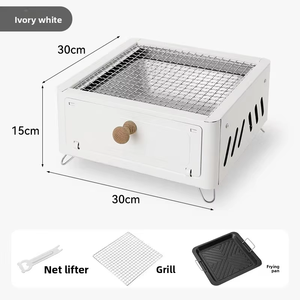 Barbecue portable carré au charbon de bois, style coréen exquis, pour camping en extérieur, usage domestique, cuisson du thé et rôtissage de kebab - Product Image 6