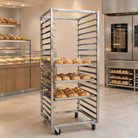 Chariot de rangement pour plaques de cuisson en acier inoxydable, 15, 16, 20, 30 niveaux, étagère de refroidissement pour boulangerie, chariot de refroidissement commercial pour boulangerie