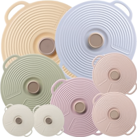 Couvercle anti-éclaboussures en silicone platine de qualité supérieure pour micro-ondes avec joint à ventouse et bouton de ventilation, couvercle alimentaire réutilisable pour la cuisine domestique