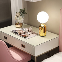 Lampe de chevet LED moderne sans fil rechargeable tactile en verre, lumière chaude décorative E14/E26
