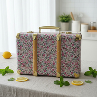 Valise en carton vintage de luxe personnalisée avec poignée, imprimée à l'or, pour boîte cadeau de mariage, pour enfants, pour emballage de bougies