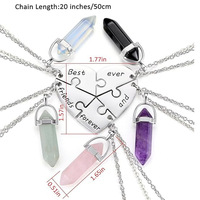 Ensemble de puzzles en forme de cœur multi-pièces avec fermoir en métal : Collier pendentif tendance et bijoux d'amitié