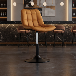 เก้าอี้แต่งหน้าทรงสูงระดับพรีเมียม ปรับระดับค<span class=keywords><strong>ว</strong></span>ามสูงได้ หมุนได้ 360 องศา หุ้มกำมะหยี่สีชมพู สำหรับ<span class=keywords><strong>ห้อง</strong></span>นั่งเล่น เก้าอี้บาร์ทรงสูง - Product Image 5