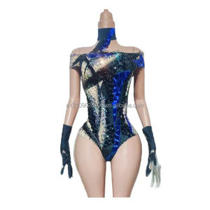 จั๊มสูทประดับเลื่อมวิบวับแบบเปิดไหล่ ยี่ห้อ <span class=keywords><strong>Yiren</strong></span> ทรงเข้ารูป เซ็กซี่  ผ่าสูง เหมาะสำหรับงานปาร์ตี้  งานแสดง  หรือใส่ไปไนต์คลับ บาร์ - Product Image 1