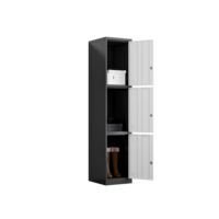 Casier à trois portes bicolore noir et blanc, armoire de rangement moderne en métal pour bureau, école, salle de sport et personnel